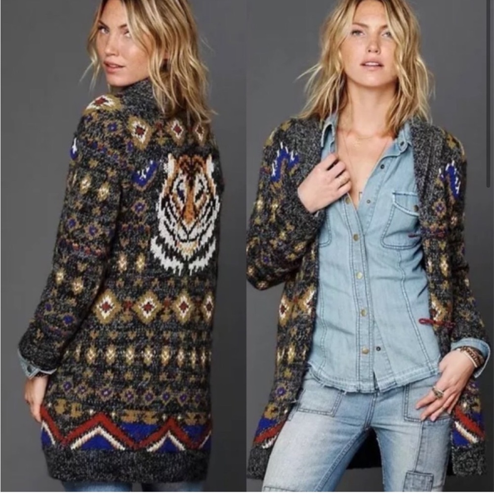 Free People Multicolor Patterned Cardigan